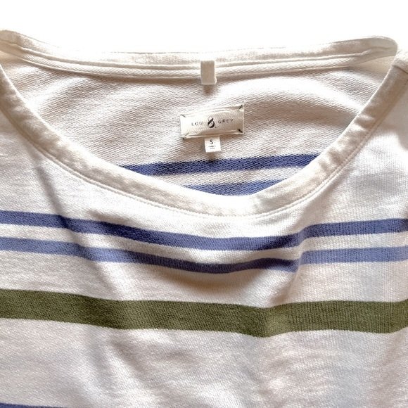 Lou & Grey Soft Boxy Striped Tee, Size S - Picture 3 of 5